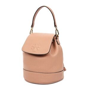 NWOT Pink Moon Tory Burch Thea Pebbled Leather Mini Convertible Bucket Backpack